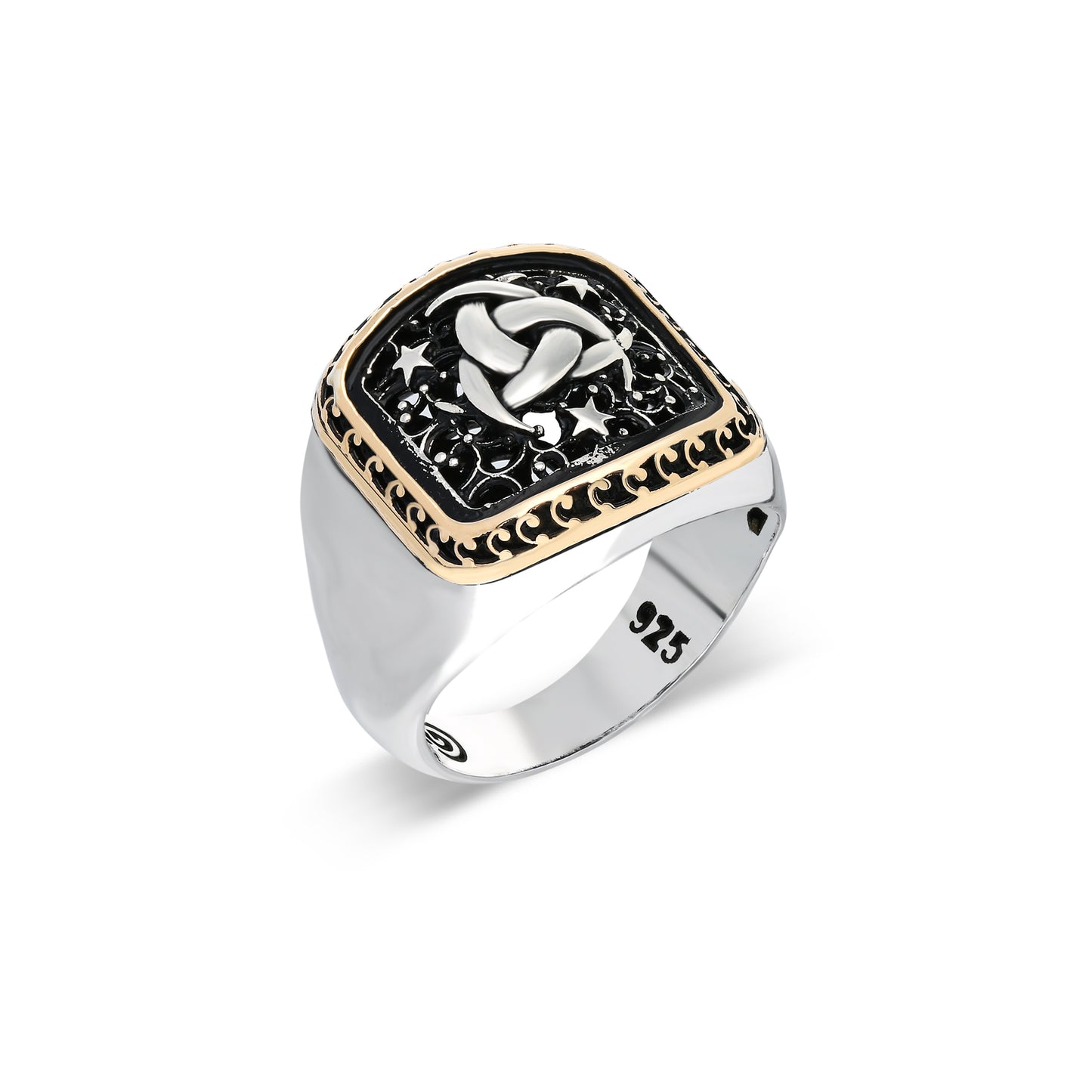 El İşçiliği Zirkon Detaylı Gizemli Teşkilat-ı Mahsusa Gümüş Yüzük