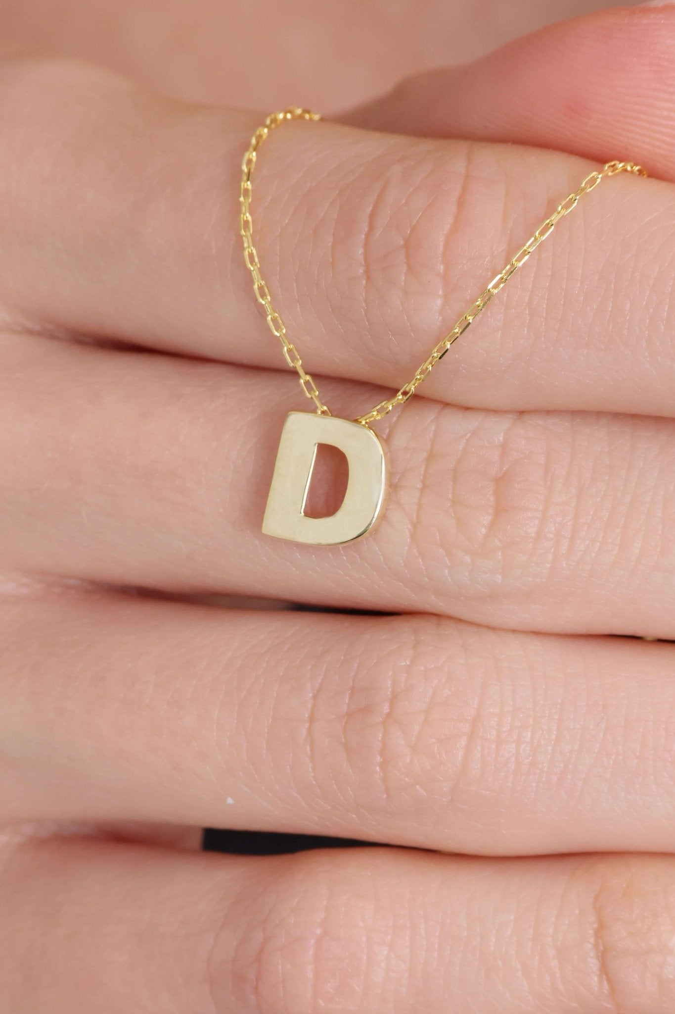 925 Ayar Gümüş D Harfli Kolye - ÖzelSen