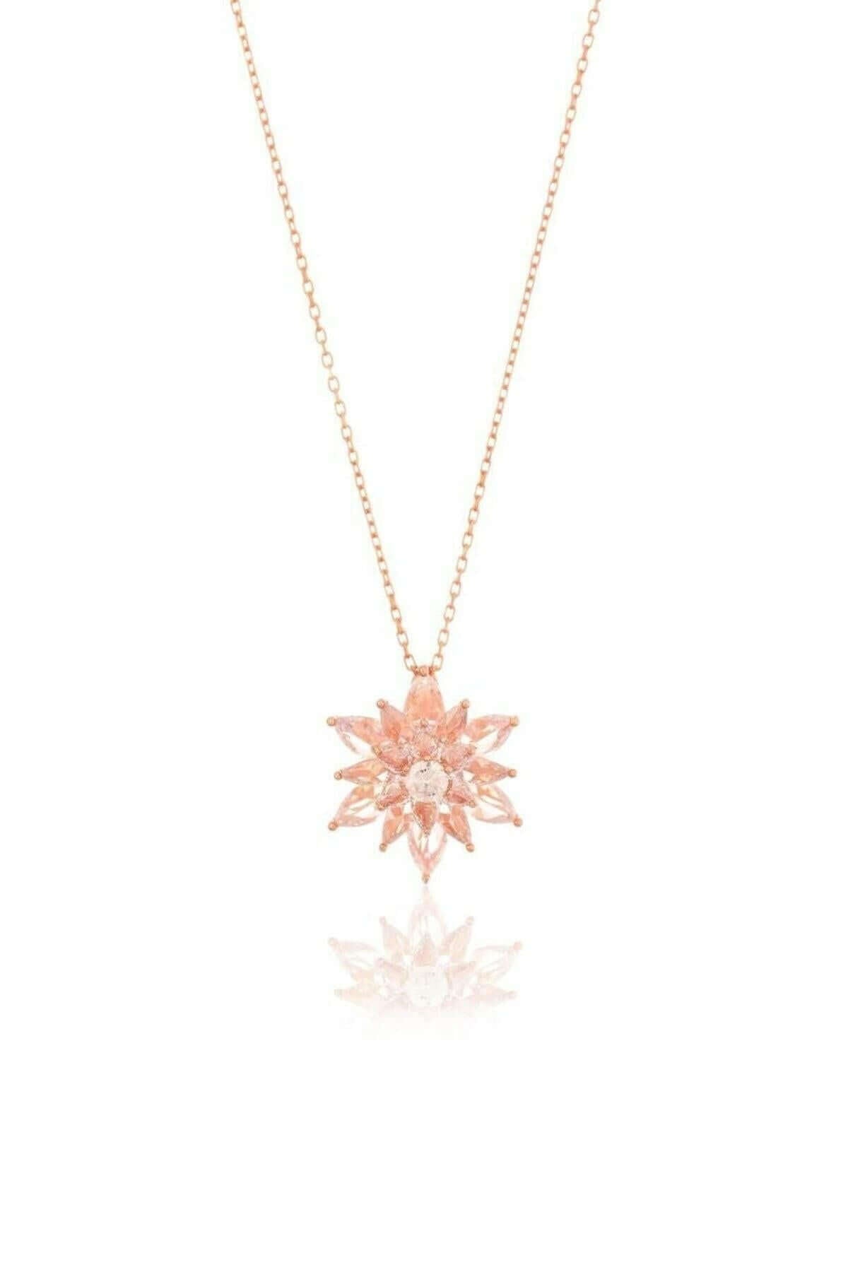 925 Ayar Gümüş Lotus Çiçeği Kolye - ÖzelSen