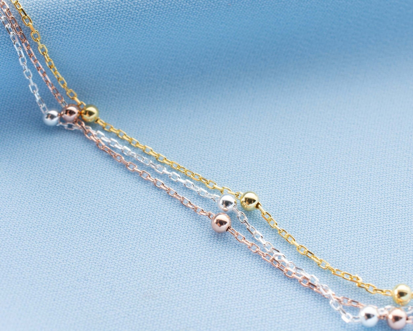 925 Ayar Üç Renk Dorika Toplu Bileklik - ÖzelSen