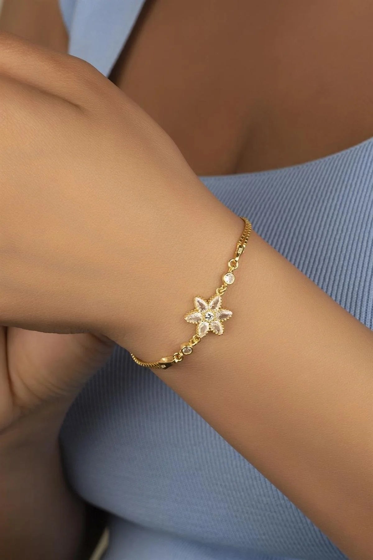 Lotus Çiçeği 925 Ayar Rose Kaplama Gümüş Bileklik – 4