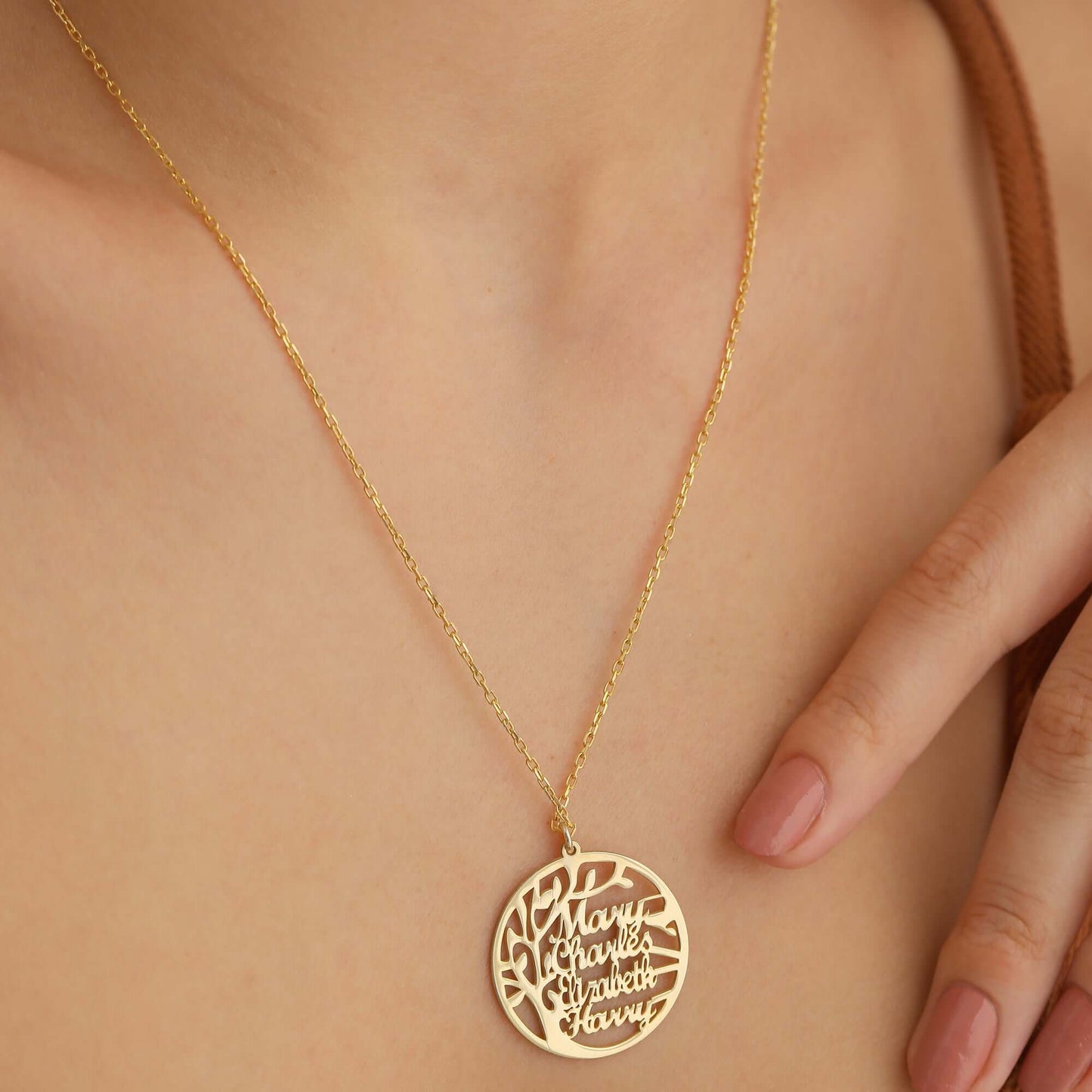 Aile Ağacı 925 Ayar Gümüş İsimli Kolye - ÖzelSen