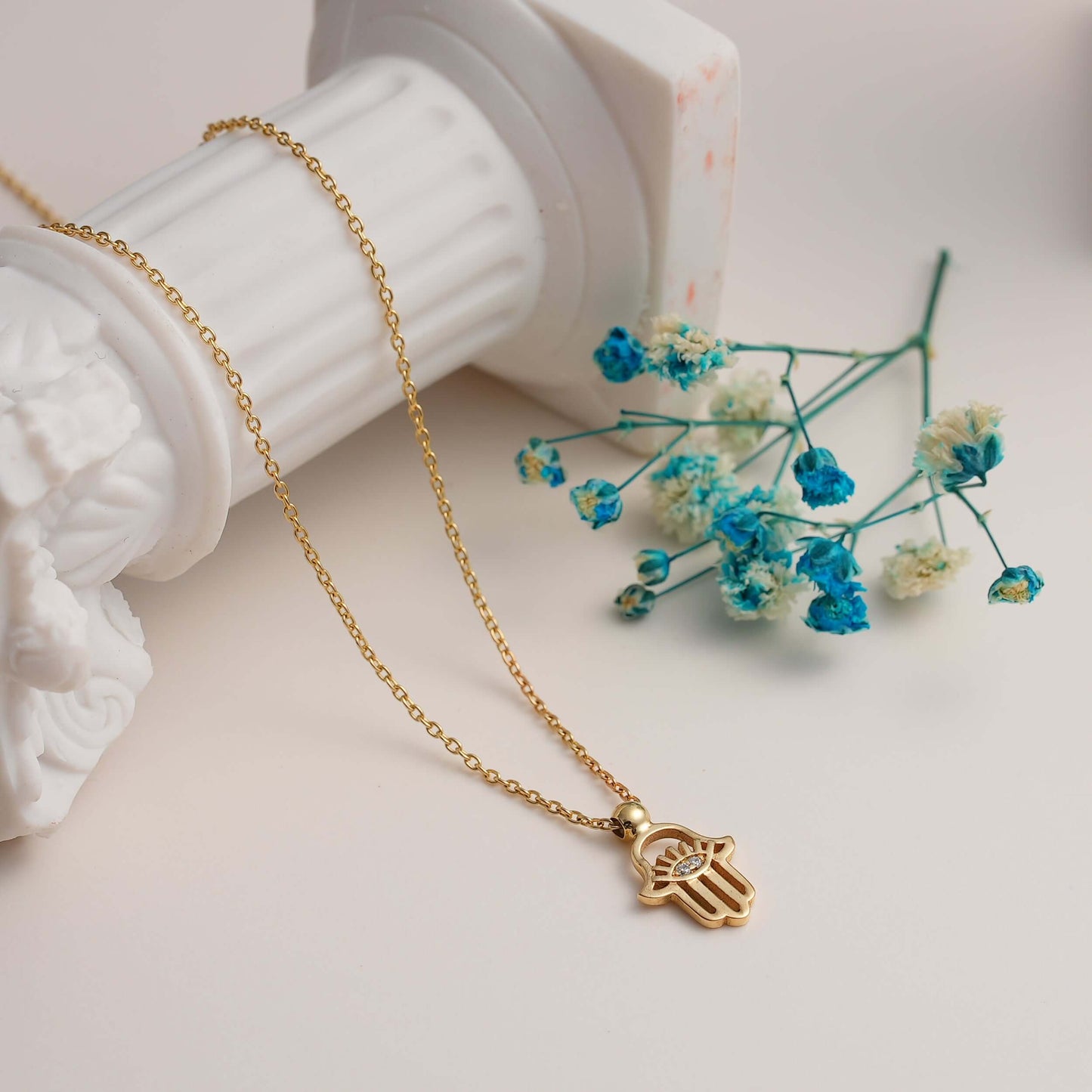 ÖzelSen 925 Ayar Gümüş Fatma Ana Eli Minimal Kolye - ÖzelSen