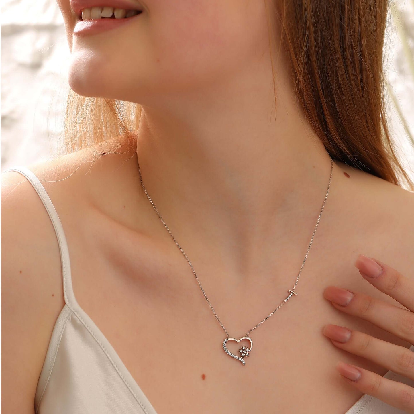 Kalpli Kişiye Özel 925 Ayar Gümüş Harfli Kolye - ÖzelSen