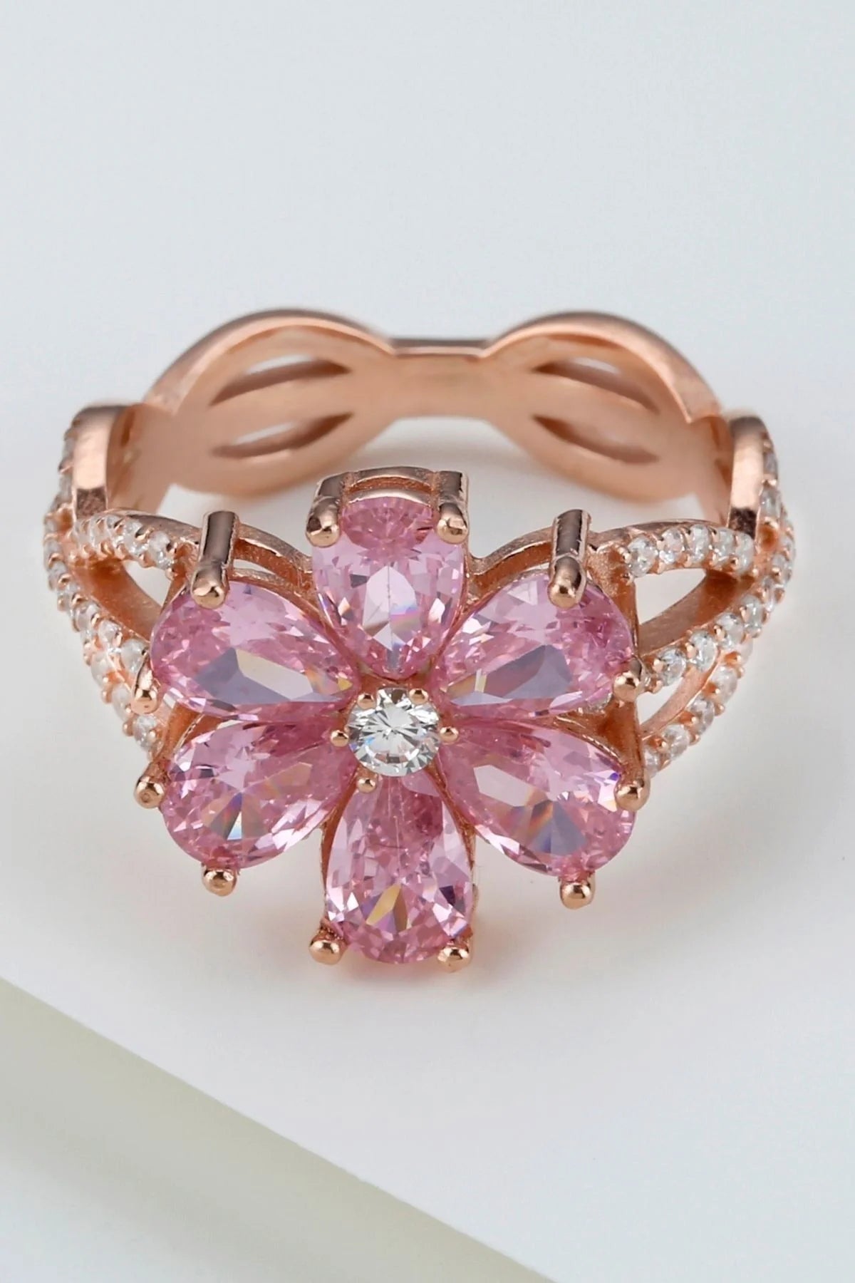 Lotus Çiçeği 925 Ayar Rose Kaplama Gümüş Yüzük – 2