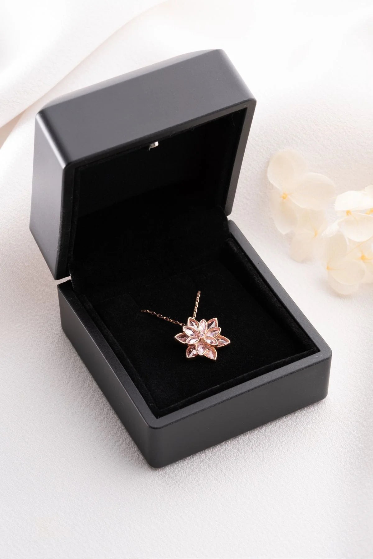 Lotus Çiçeği 925 Ayar Rose Kaplama Gümüş Kolye – 9