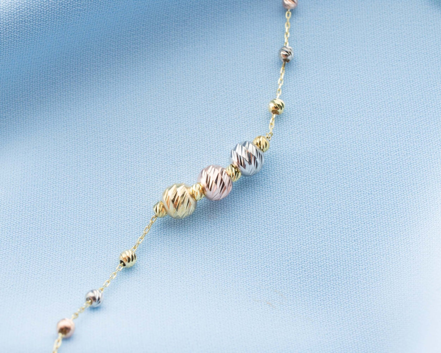 Üç Renk Toplu 925 Ayar Gümüş Dorika Bileklik - ÖzelSen