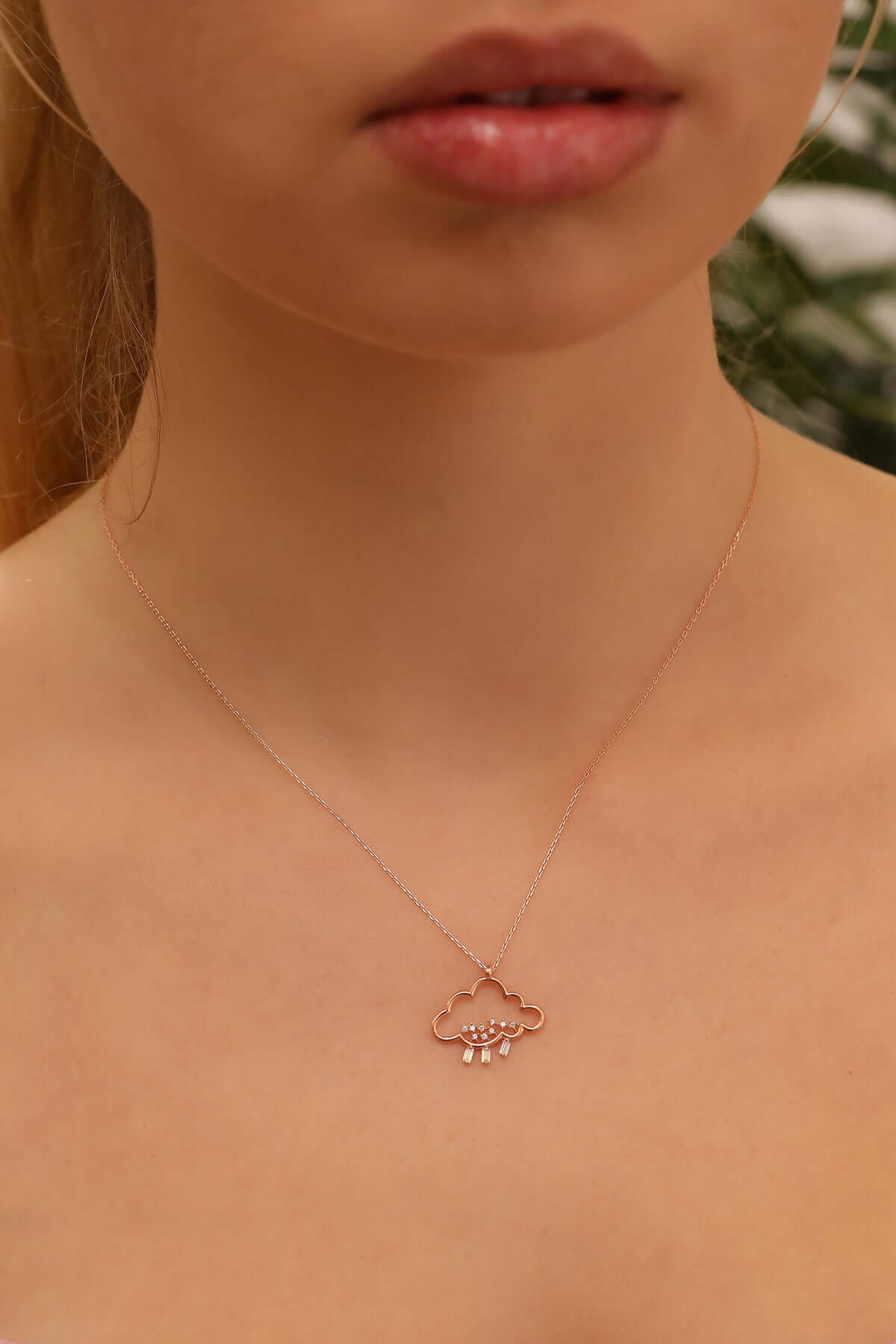 ÖzelSen 925 Ayar Gümüş Yağmur Damlası Minimal Kolye - ÖzelSen