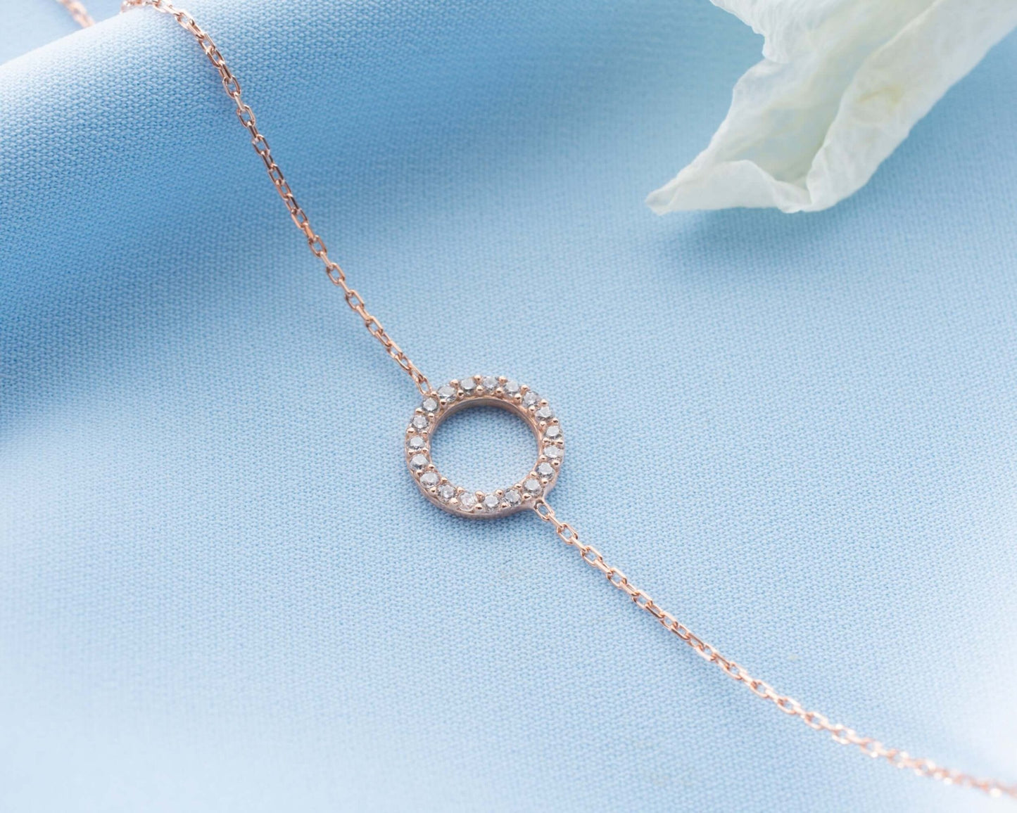 Zirkon Taşlı 925 Ayar Gümüş Halka Bileklik - ÖzelSen