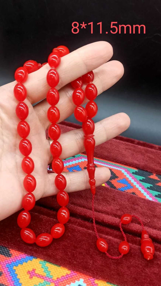 Her Tanesi Usta İşçilik Kırmızı Küre Kesim Katalin Tesbih - ÖzelSen