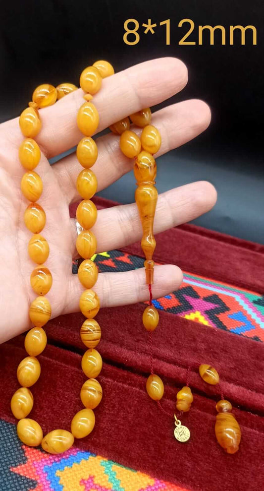 Özel Usta İşçilik Bal Rengi Arpa Kesim Katalin Tesbih - ÖzelSen