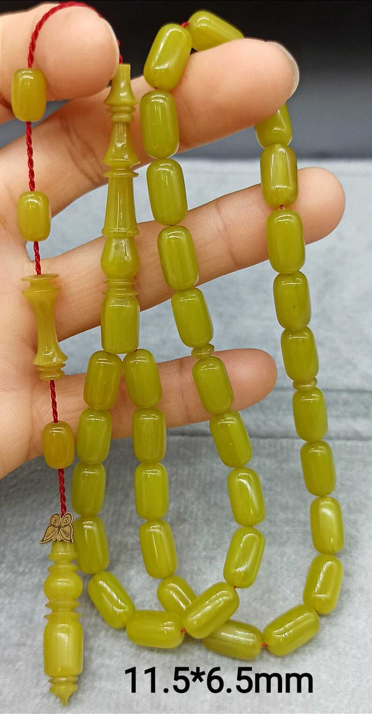 Usta İşçilik Zeytin Yeşili Kapsül Kesim Katalin Tesbih - ÖzelSen