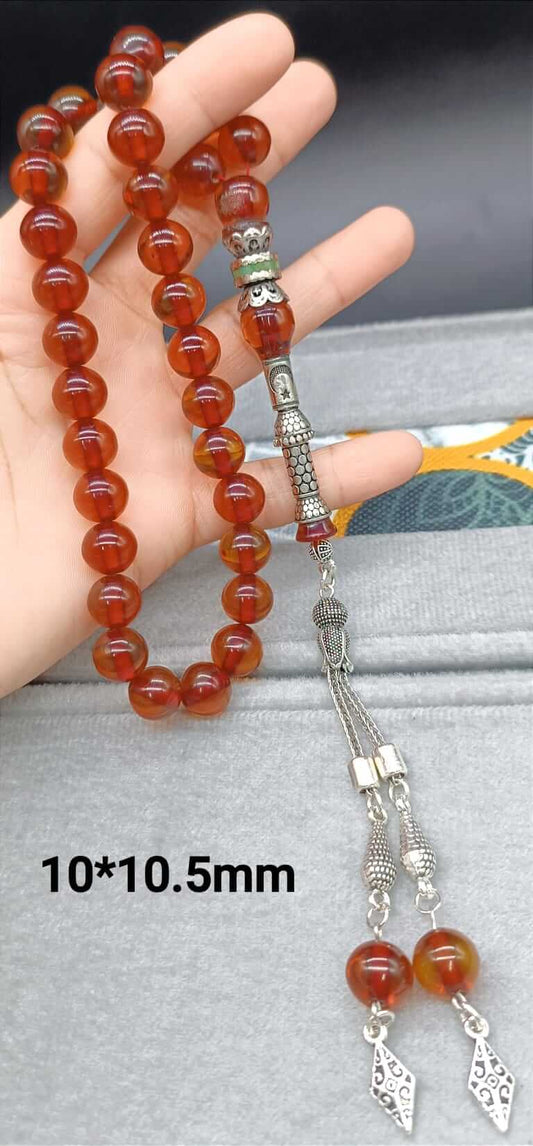 GÜMÜŞLÜ SIKMA KEHRİBAR TESBİH - ÖzelSen