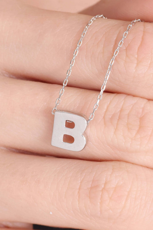 925 Ayar Gümüş B Harfli Kolye - ÖzelSen