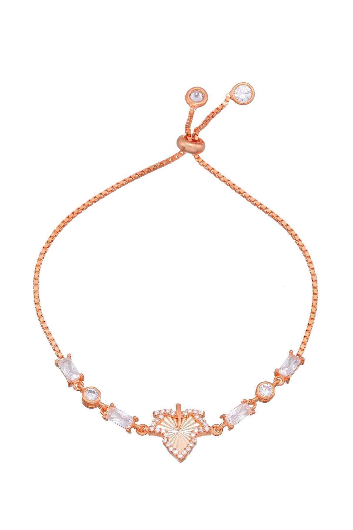 925 Ayar Gümüş Çınar Yaprağı Baget Taşlı Bileklik - ÖzelSen