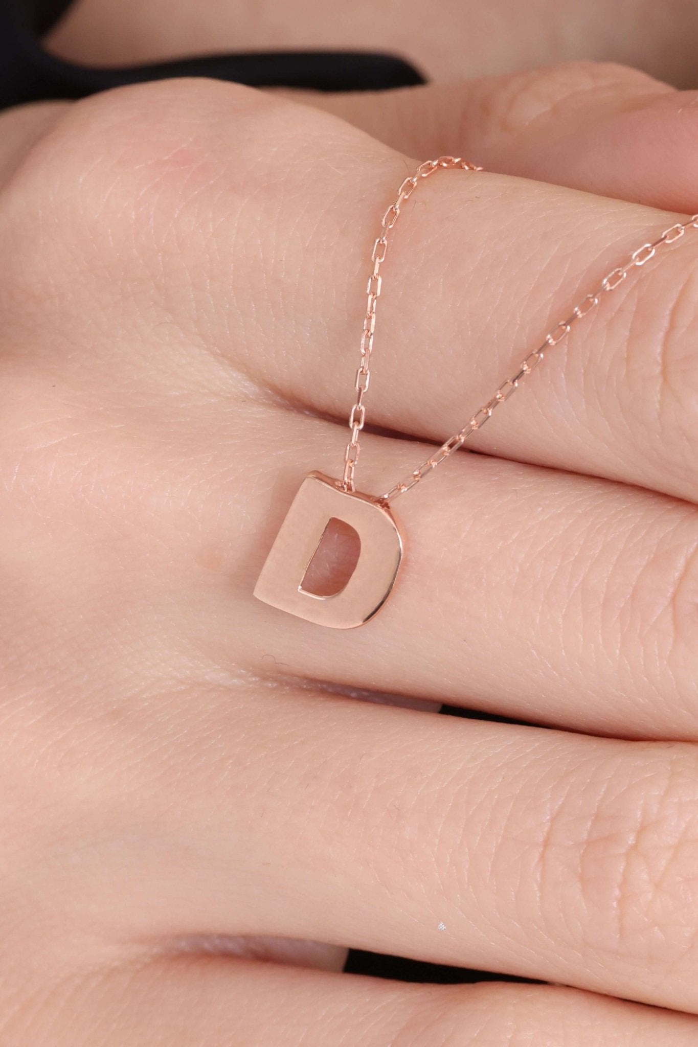 925 Ayar Gümüş D Harfli Kolye - ÖzelSen