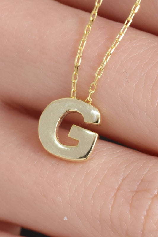 925 Ayar Gümüş G Harfli Kolye - ÖzelSen