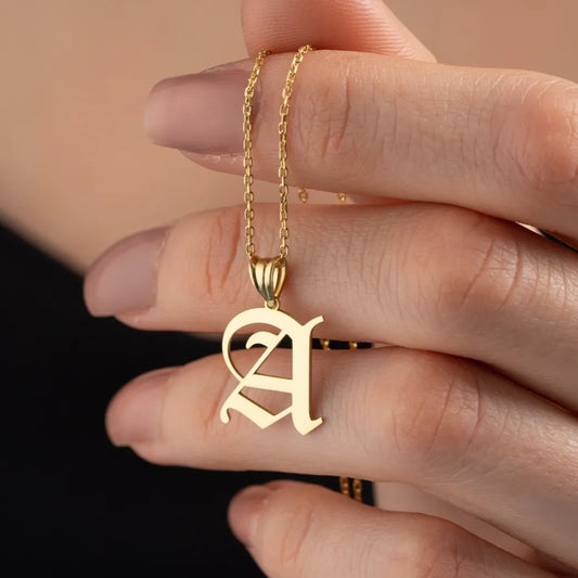 925 Ayar Gümüş Grafiti Tasarım Baş Harfli Kolye - ÖzelSen