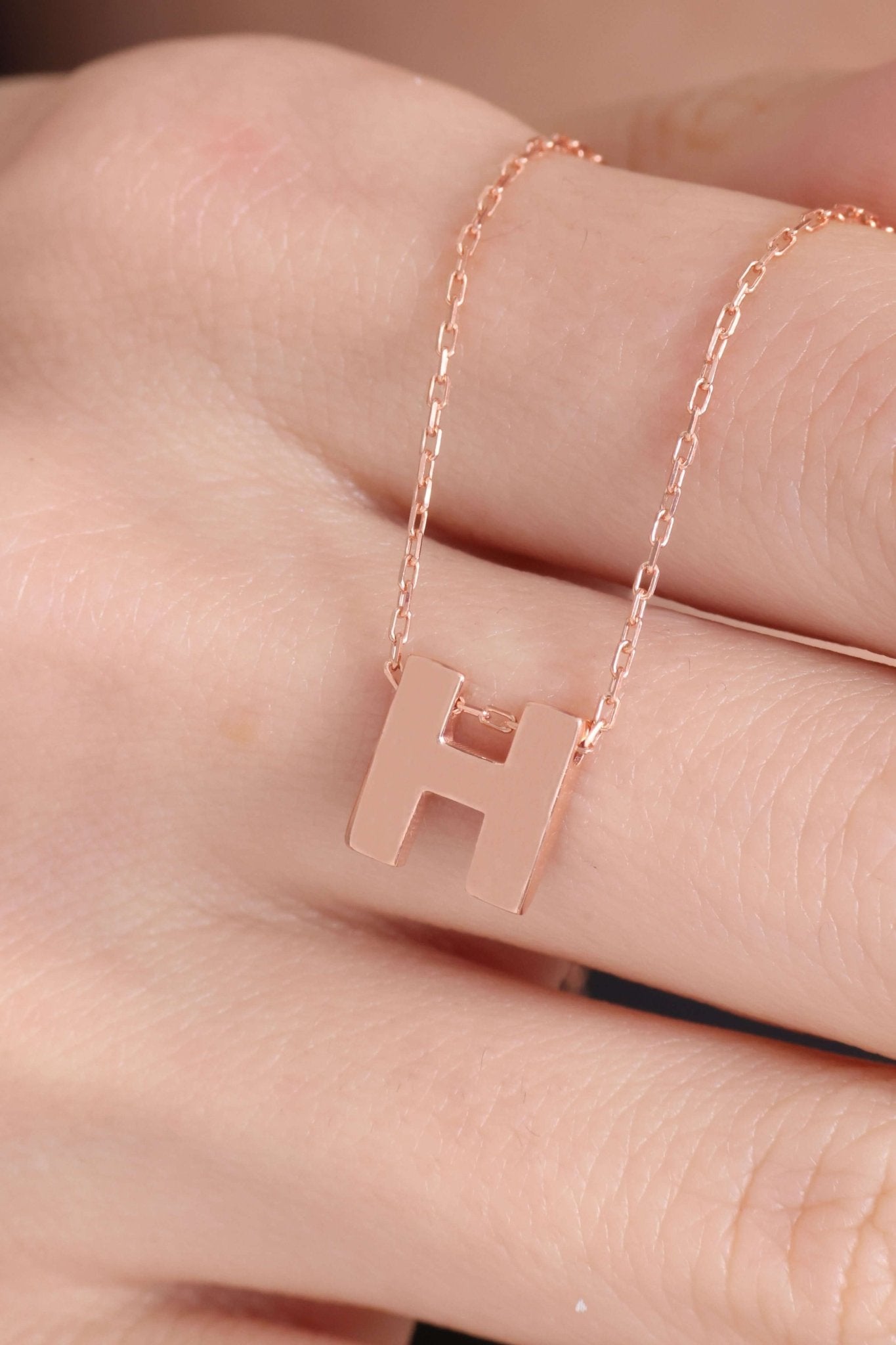 925 Ayar Gümüş H Harfli Kolye - ÖzelSen