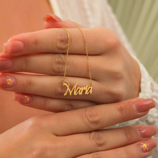 925 Ayar Gümüş Kişiye Özel İsimli Kolye - ÖzelSen