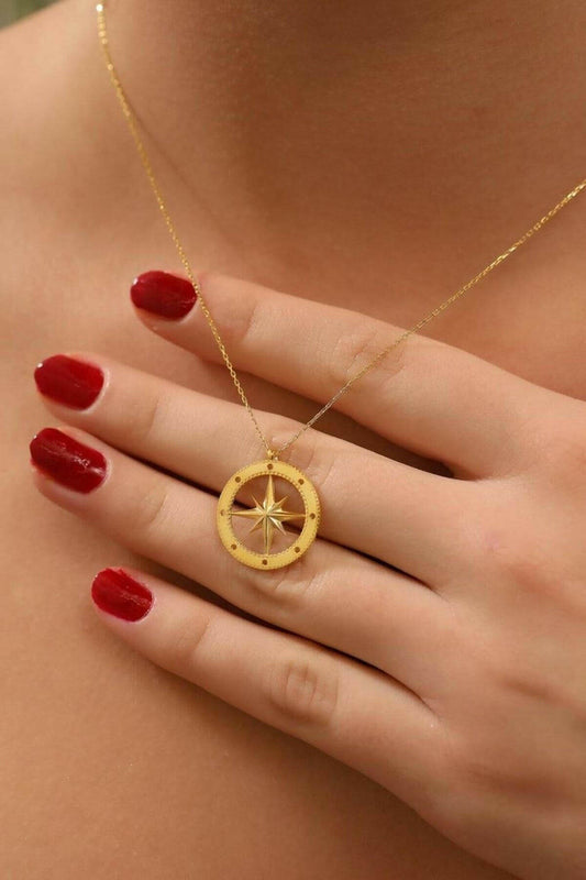 925 Ayar Gümüş Kutup Yıldızı Kolye - ÖzelSen