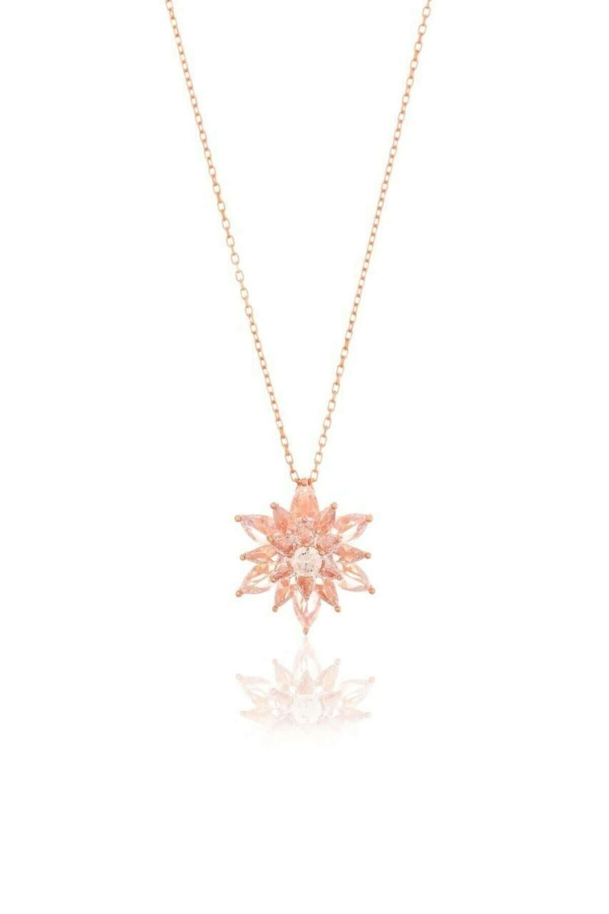 925 Ayar Gümüş Lotus Çiçeği Kolye - ÖzelSen