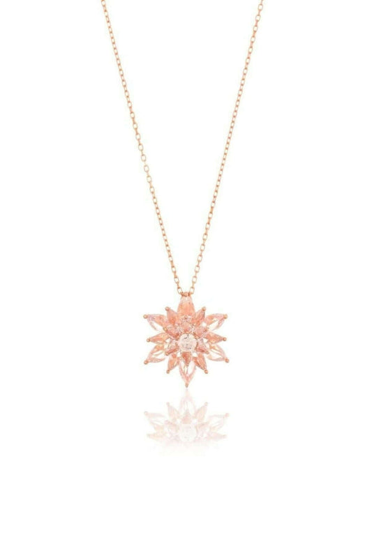 925 Ayar Gümüş Lotus Çiçeği Kolye - ÖzelSen