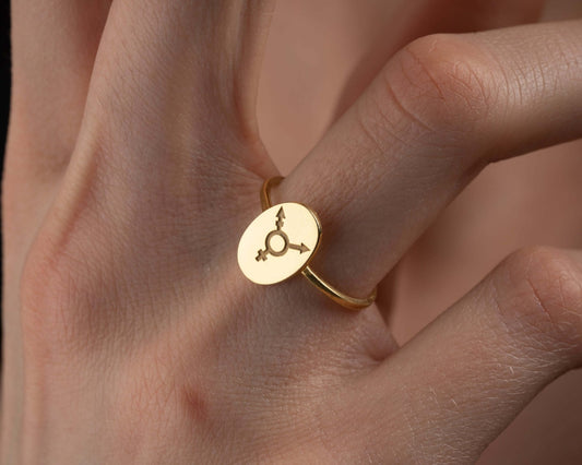 925 Ayar Gümüş Minimal Sembol Yüzük - ÖzelSen