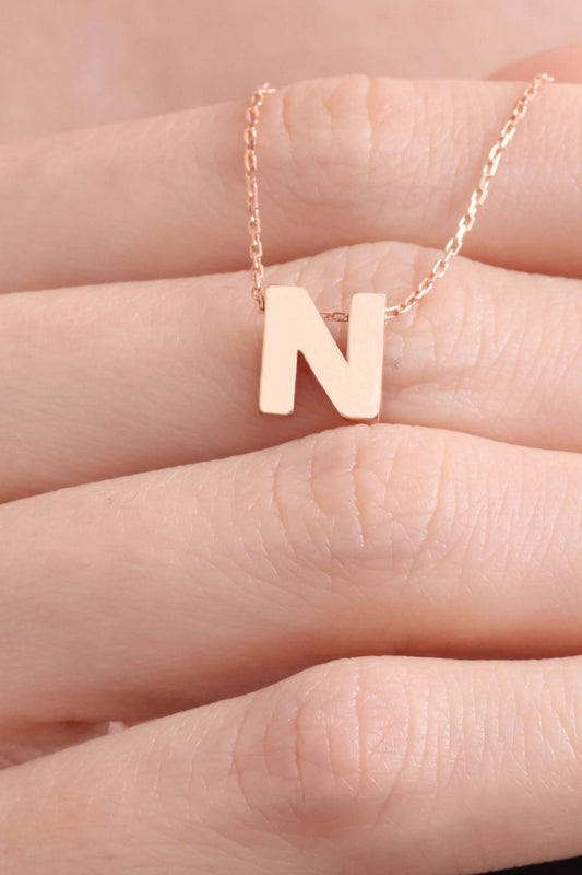 925 Ayar Gümüş N Harfli Kolye - ÖzelSen