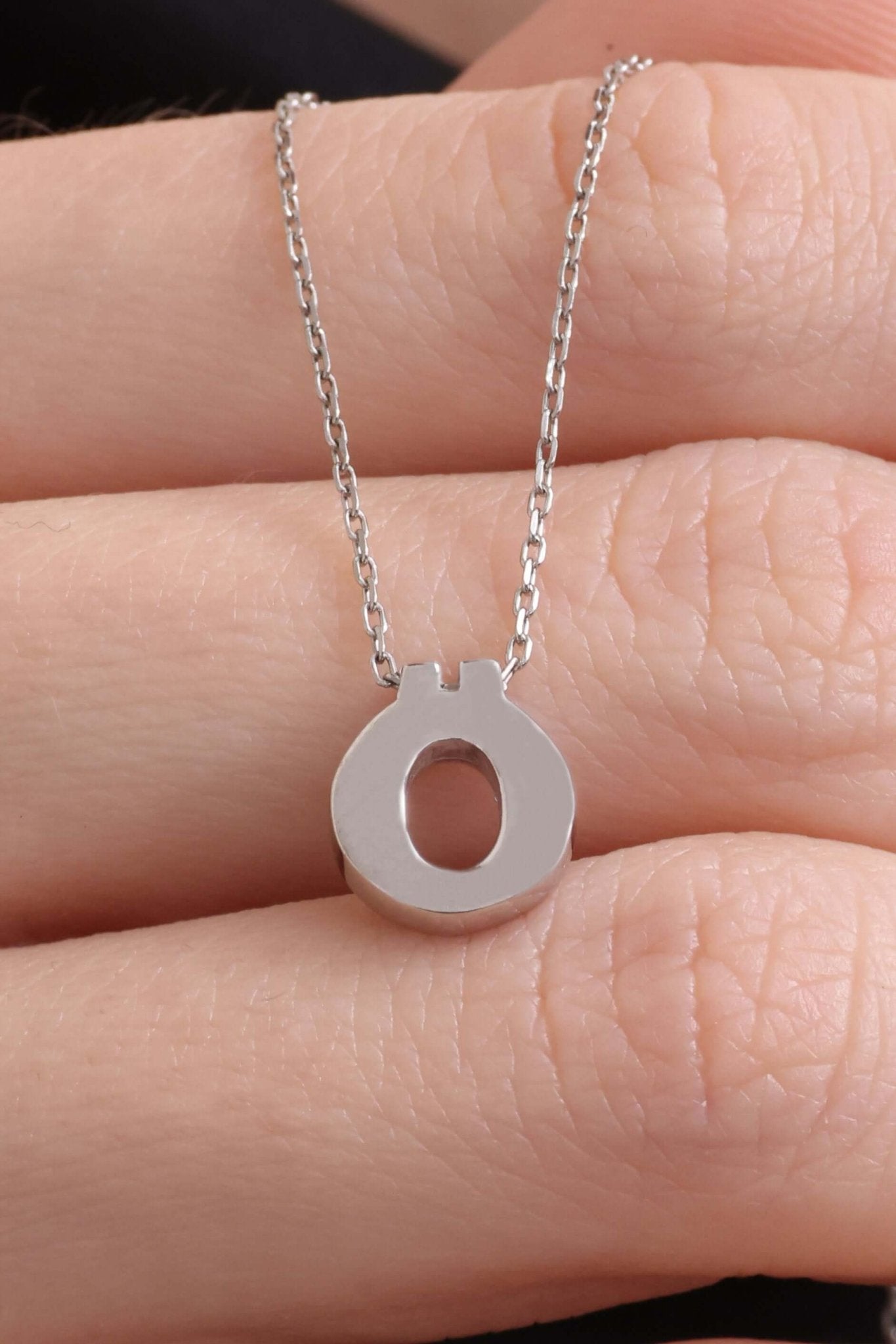 925 Ayar Gümüş Ö Harfli Kolye - ÖzelSen