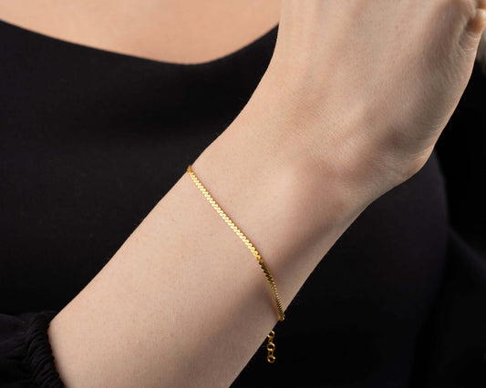 925 Ayar Gümüş Örme Zincir Bileklik - ÖzelSen