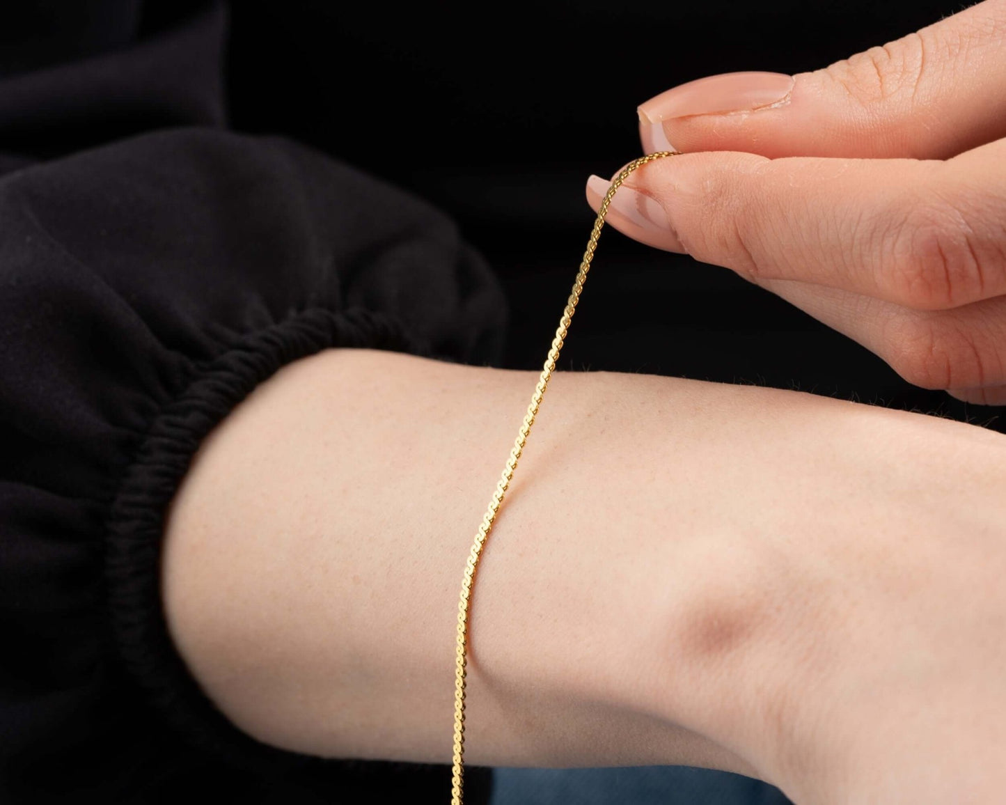 925 Ayar Gümüş Örme Zincir Bileklik - ÖzelSen