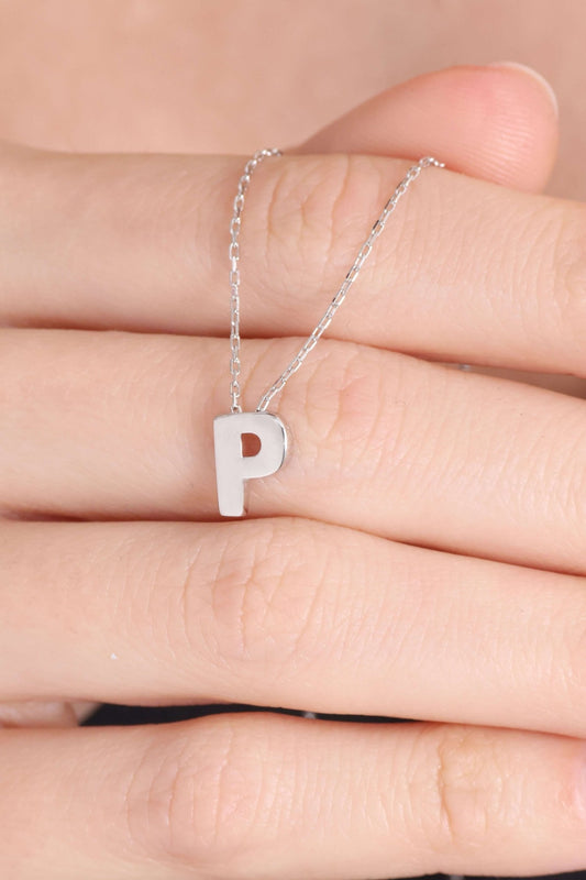 925 Ayar Gümüş P Harfli Kolye - ÖzelSen