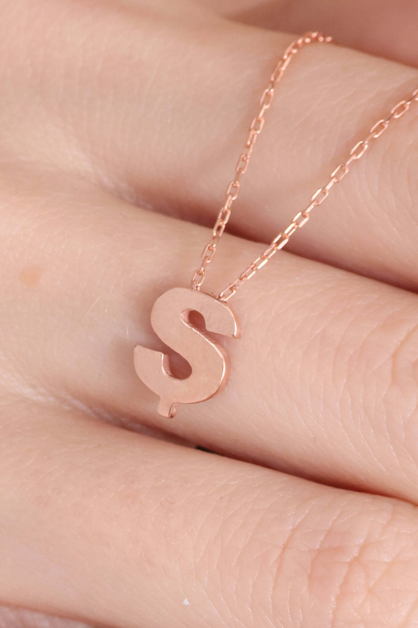 925 Ayar Gümüş Ş Harfli Kolye - ÖzelSen