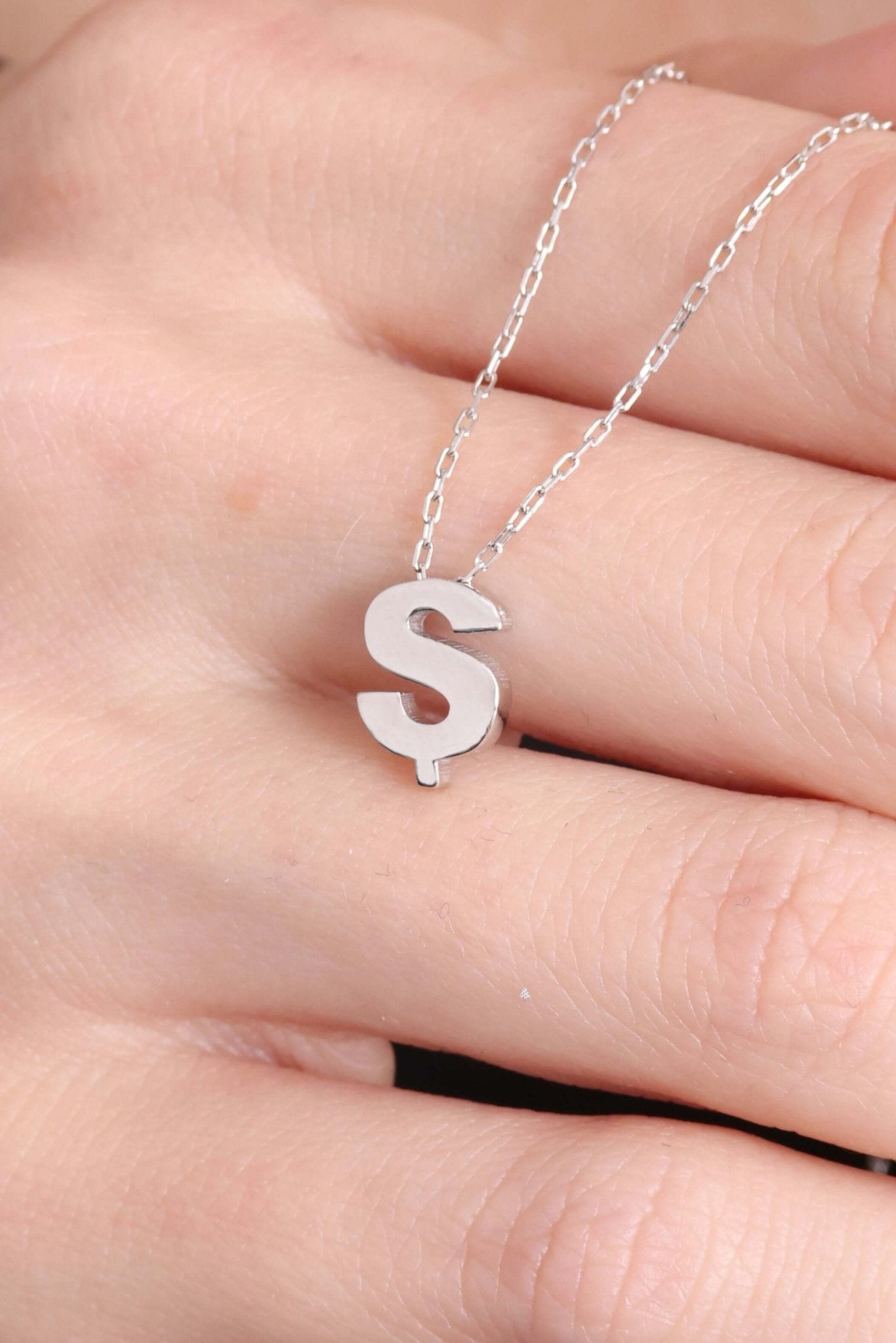 925 Ayar Gümüş Ş Harfli Kolye - ÖzelSen