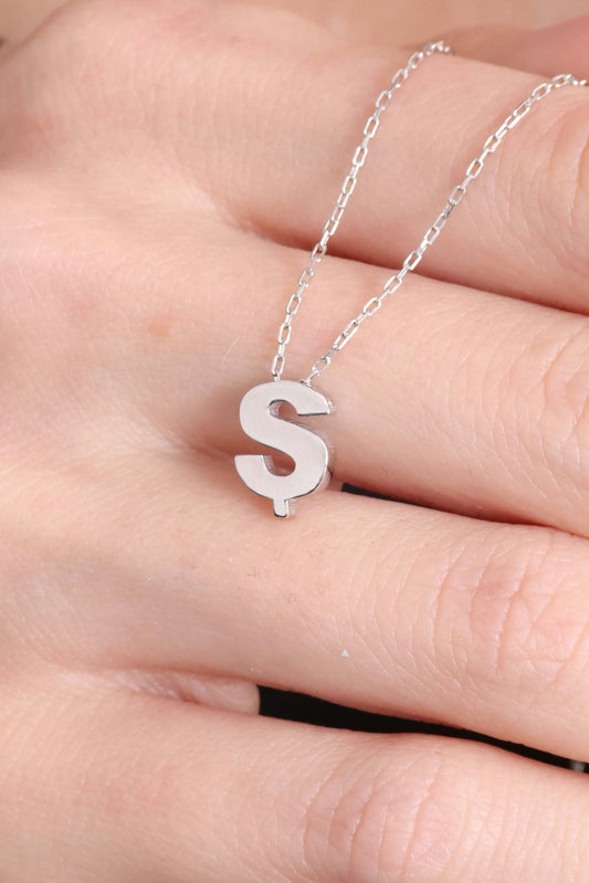 925 Ayar Gümüş Ş Harfli Kolye - ÖzelSen