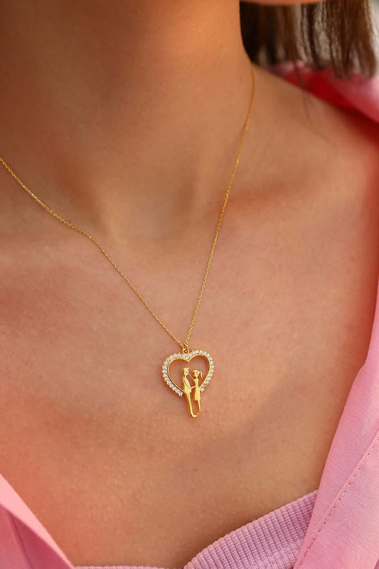 925 Ayar Gümüş Sevgili Kalpli Kolye - ÖzelSen