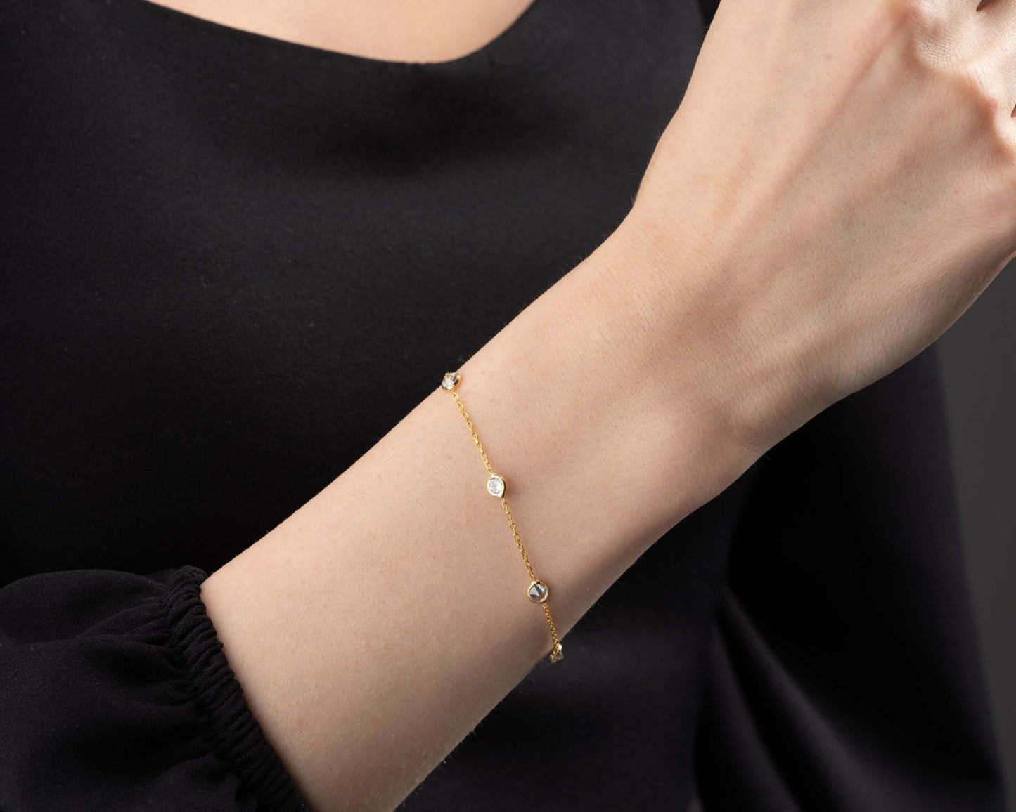 925 Ayar Gümüş Üç Taşlı Bileklik - ÖzelSen