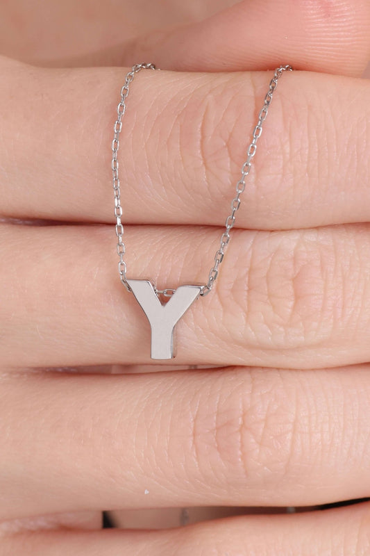 925 Ayar Gümüş Y Harfli Kolye - ÖzelSen