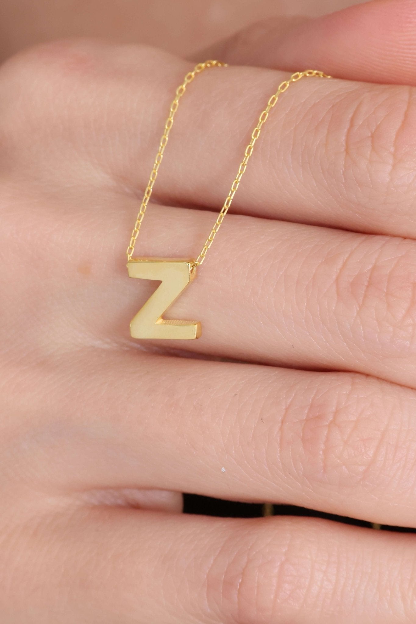 925 Ayar Gümüş Z Harfli Kolye - ÖzelSen