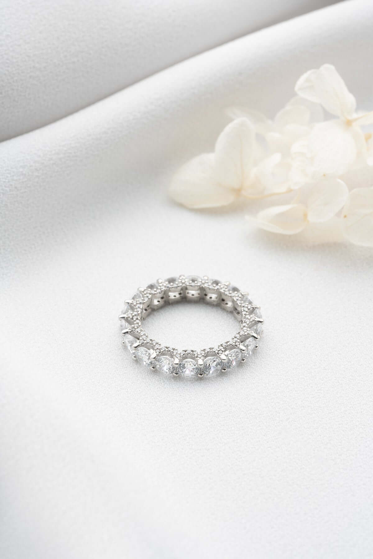 925 Ayar Gümüş Zirkon Taşlı Halka Yüzük - ÖzelSen