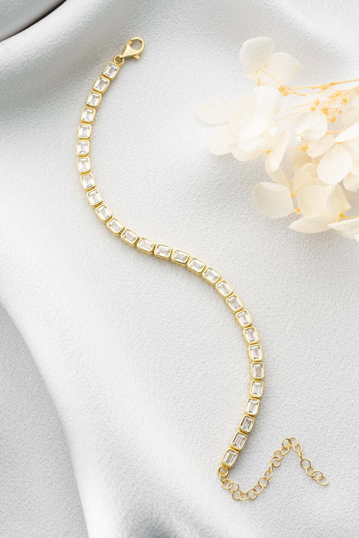 925 Ayar Gümüş Zirkon Taşlı Su Yolu Bileklik - ÖzelSen