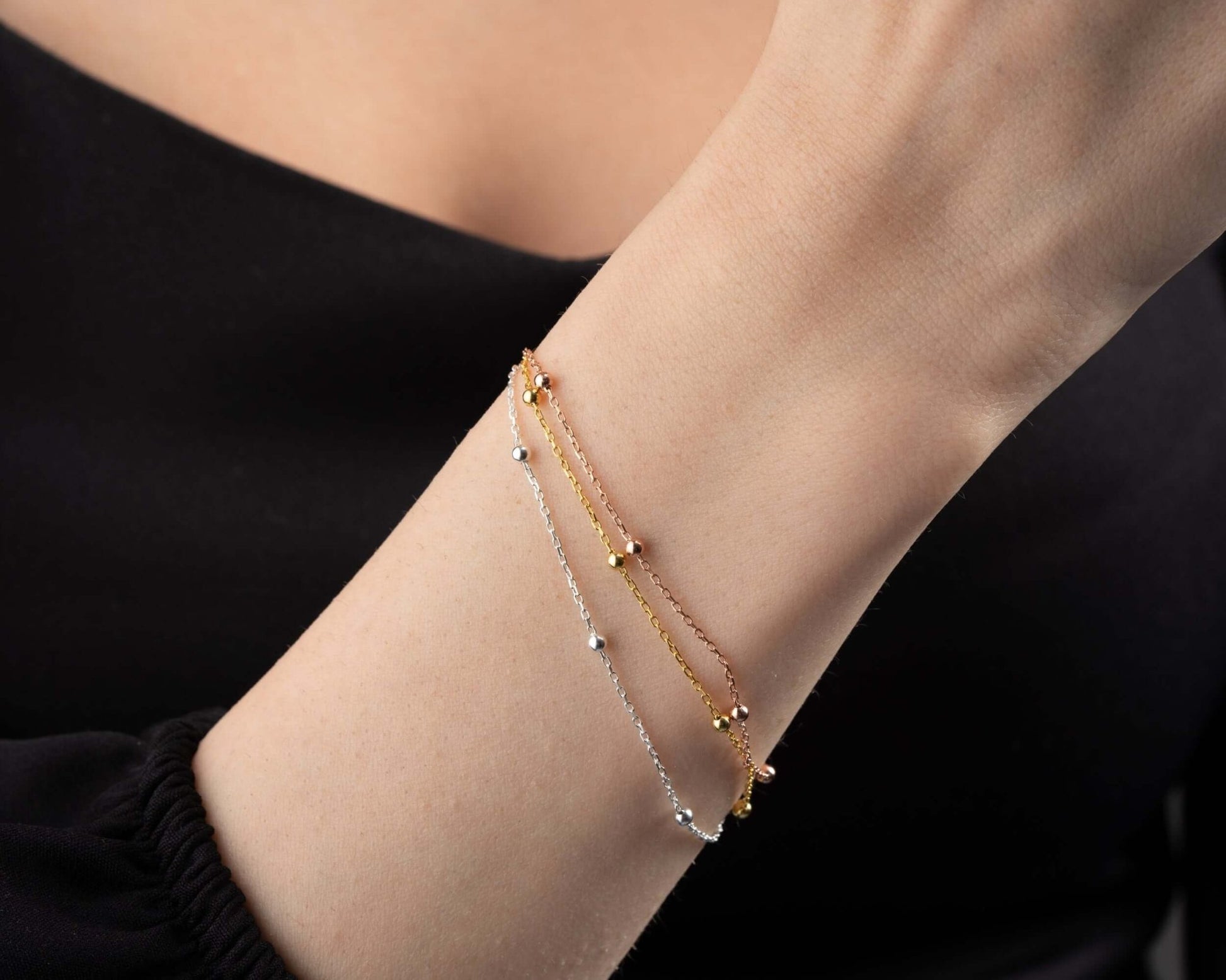 925 Ayar Üç Renk Dorika Toplu Bileklik - ÖzelSen