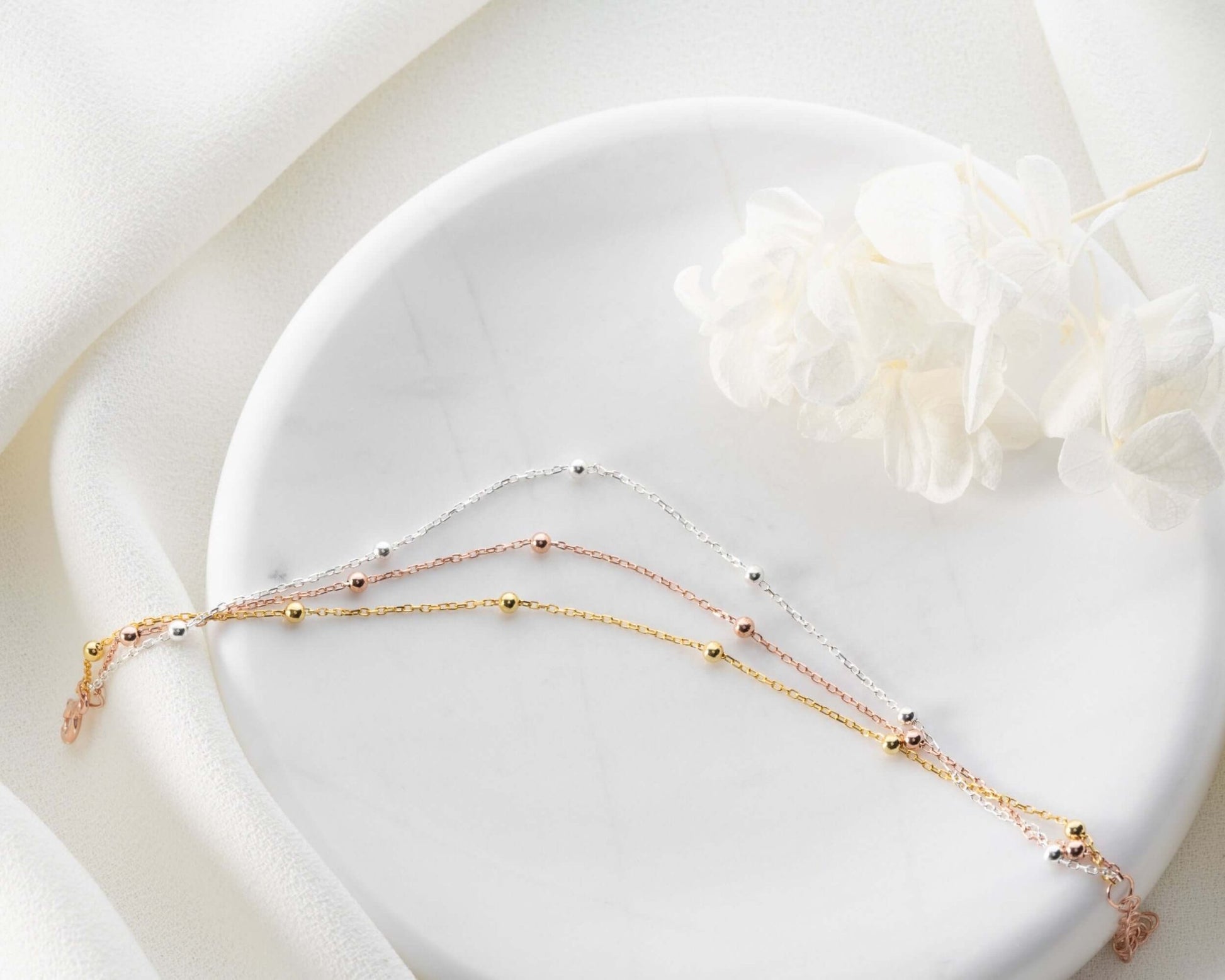 925 Ayar Üç Renk Dorika Toplu Bileklik - ÖzelSen