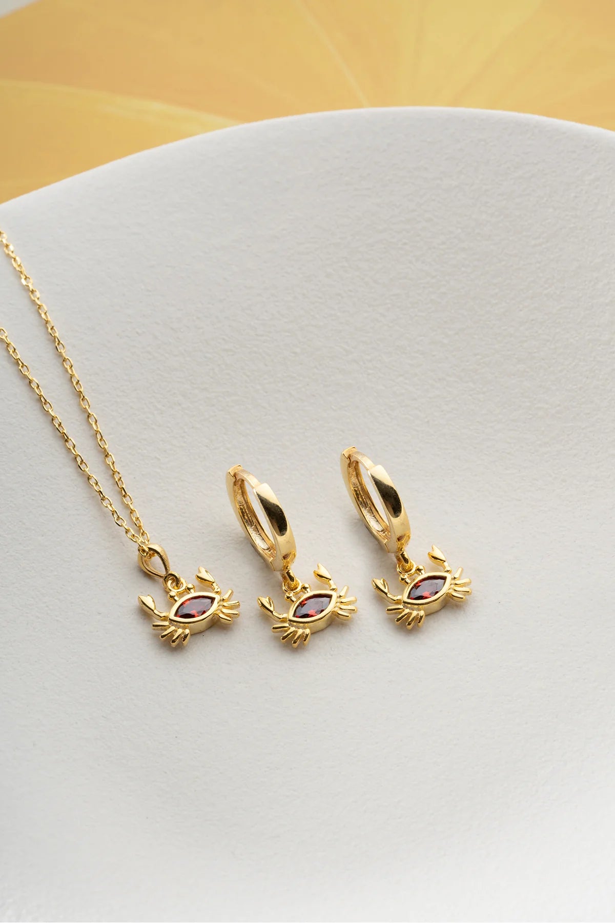 Yengeç 925 Ayar Altın Kaplama Gümüş Set – 2