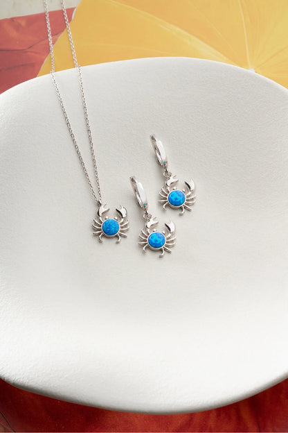 Yengeç Takım 925 Ayar Gümüş Set