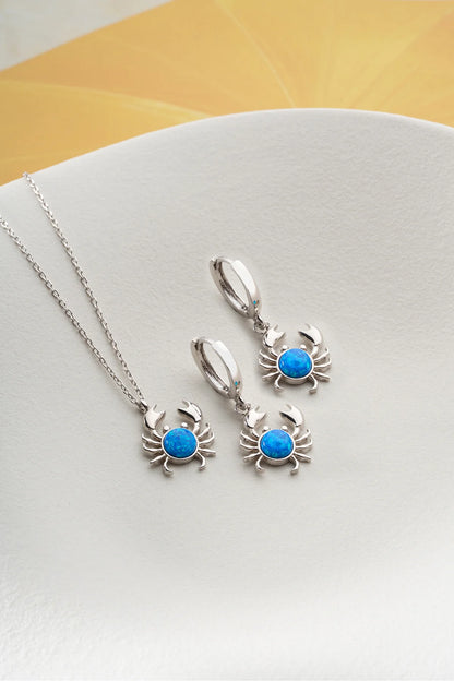 Yengeç Takım 925 Ayar Gümüş Set