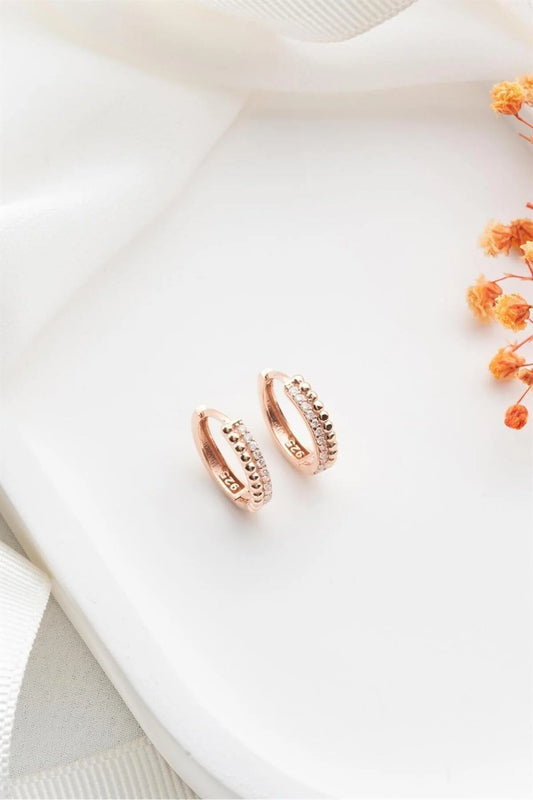 Halka 925 Ayar Rose Kaplama Gümüş Küpe – 4