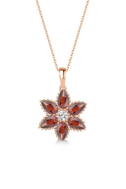 Lotus Çiçeği 925 Ayar Rose Kaplama Gümüş Kolye – 14