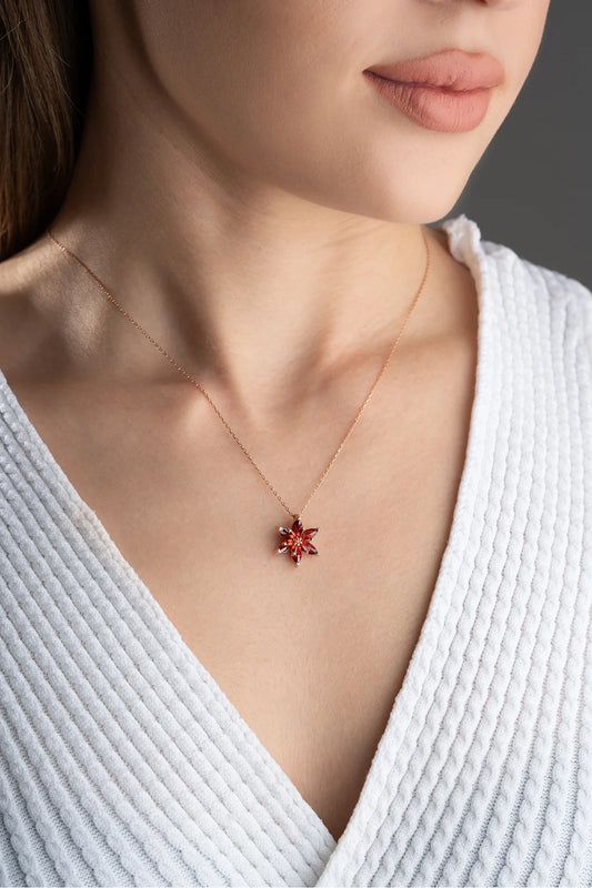 Lotus Çiçeği 925 Ayar Rose Kaplama Gümüş Kolye – 7